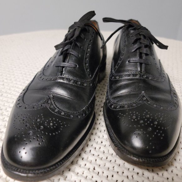 Brooks Brothers Men's Black Wingtip Oxfords 8 1/2 D - Picture 1 of 16
